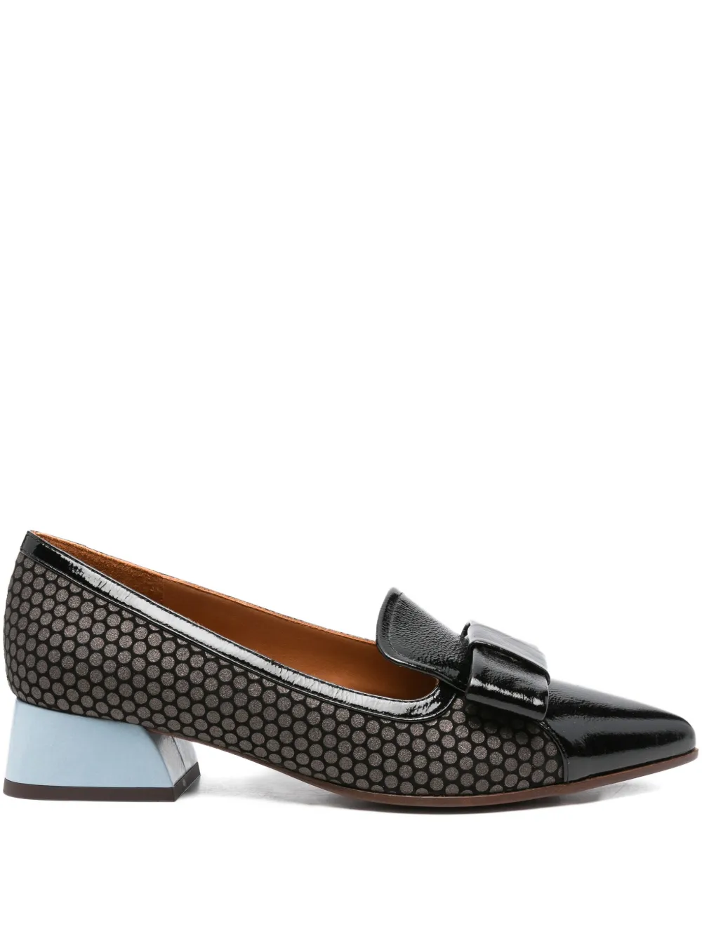 Chie Mihara 40mm bow-detail patterned pumps Black