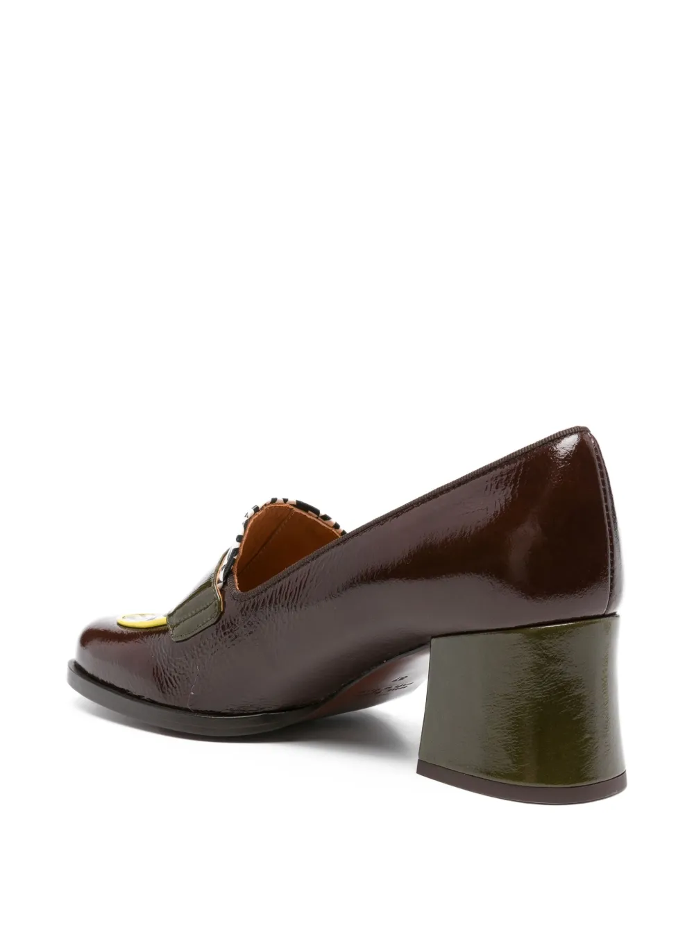 Chie Mihara 50mm Teisin buckle-detail geometric-pattern pumps Brown