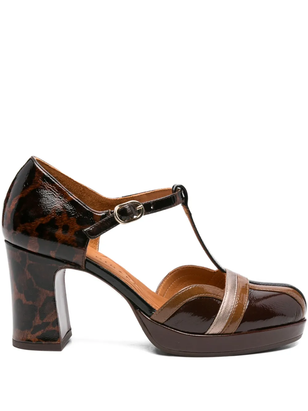 80mm Ditora leopard-print T-bar pumps