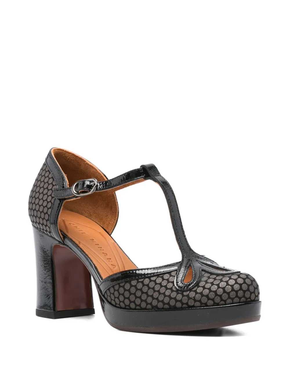 Chie Mihara 70mm patterned pumps Black