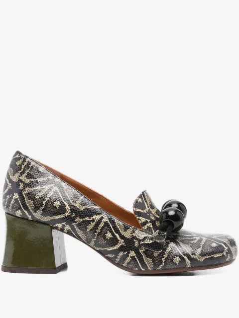 Chie Mihara 50mm Mumba geometric-pattern block-heel pumps