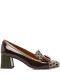 Chie Mihara 50mm geometric-pattern block-heel pumps - Brown