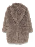 Tagliatore faux-fur lapel coat - Neutrals