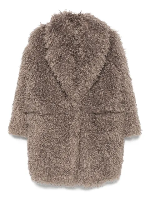 Tagliatore faux-fur lapel coat