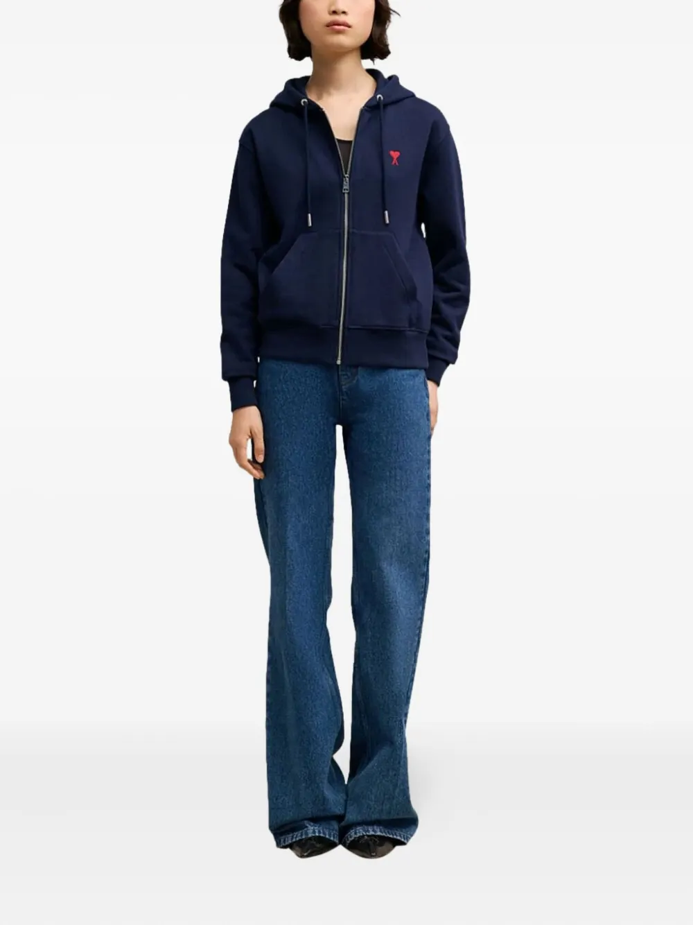 AMI Paris Ami de Coeur zip-up hoodie - Blauw