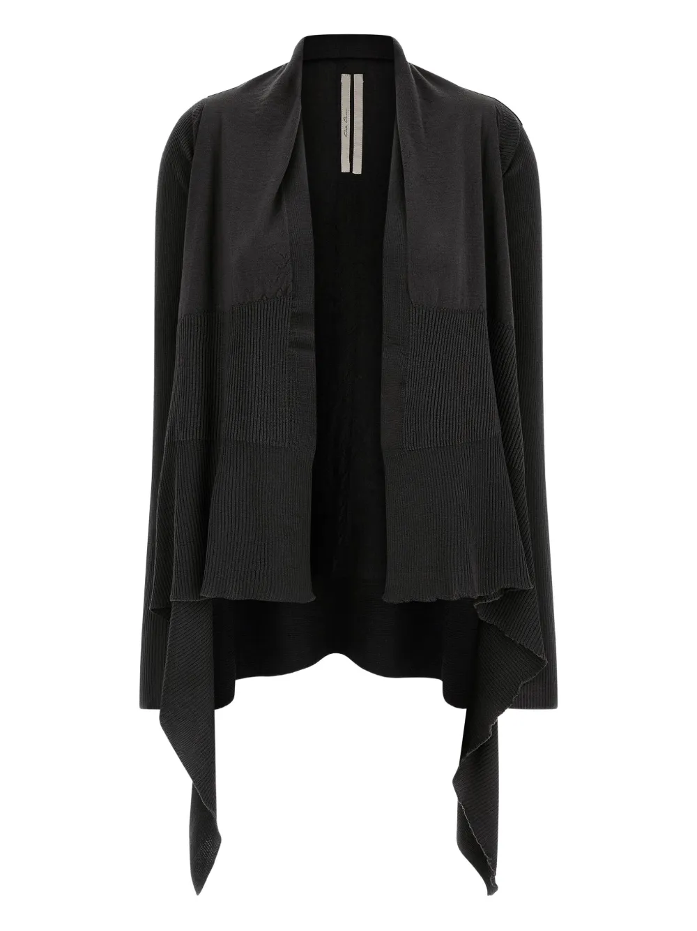 Rick Owens ribbed wool cardigan Zwart