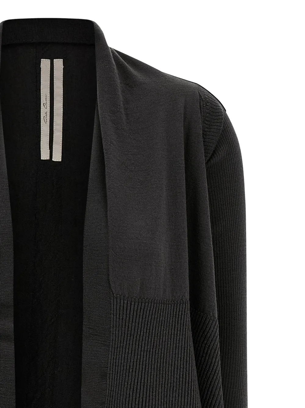 Rick Owens ribbed wool cardigan Zwart