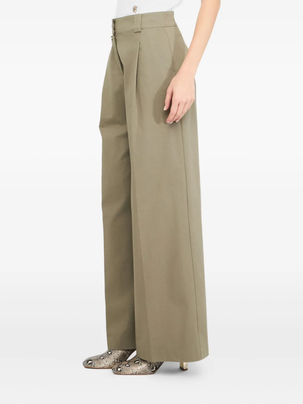 LIU JO Cotton cargo trousers Groen