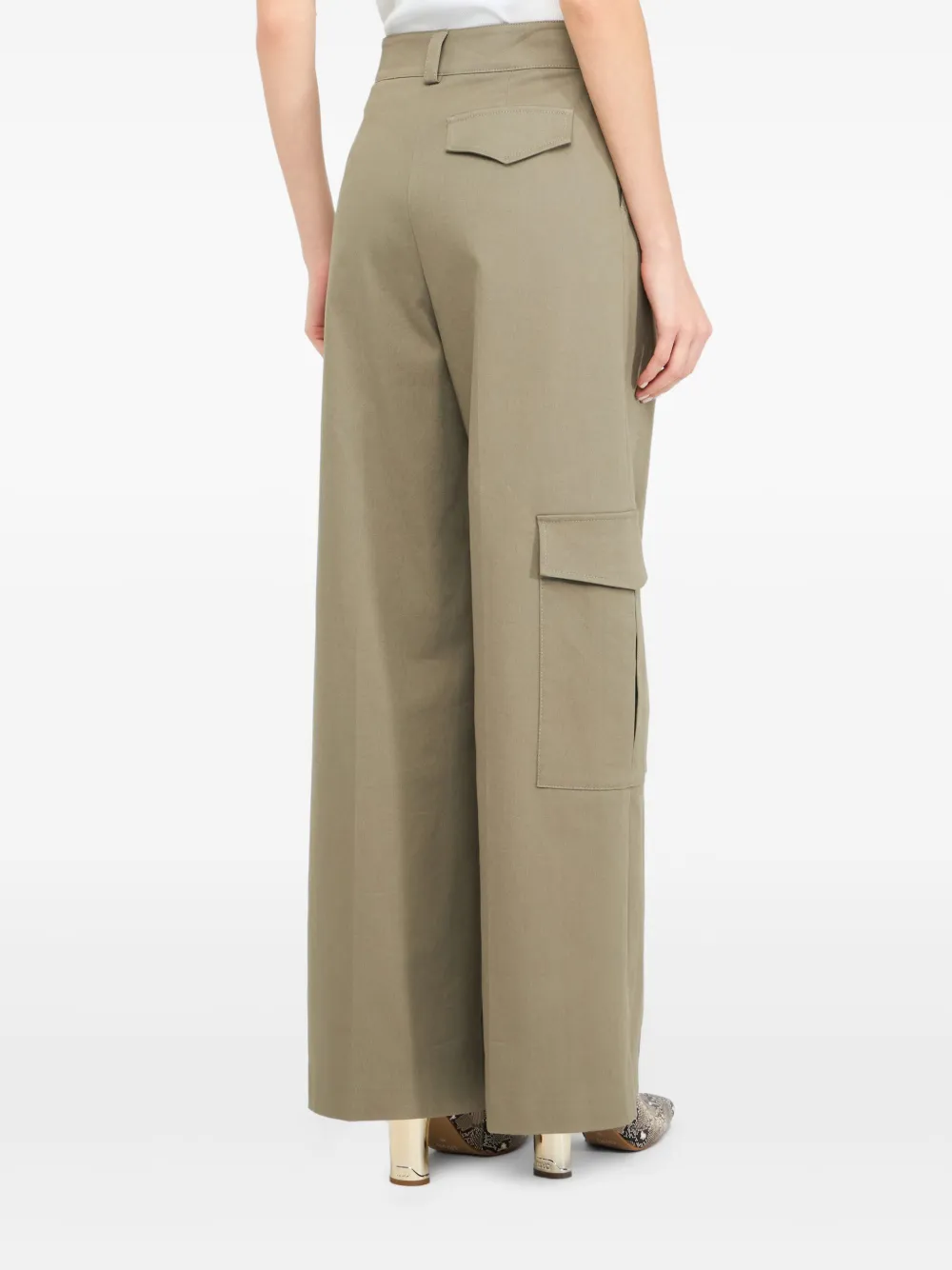 LIU JO Cotton cargo trousers Groen