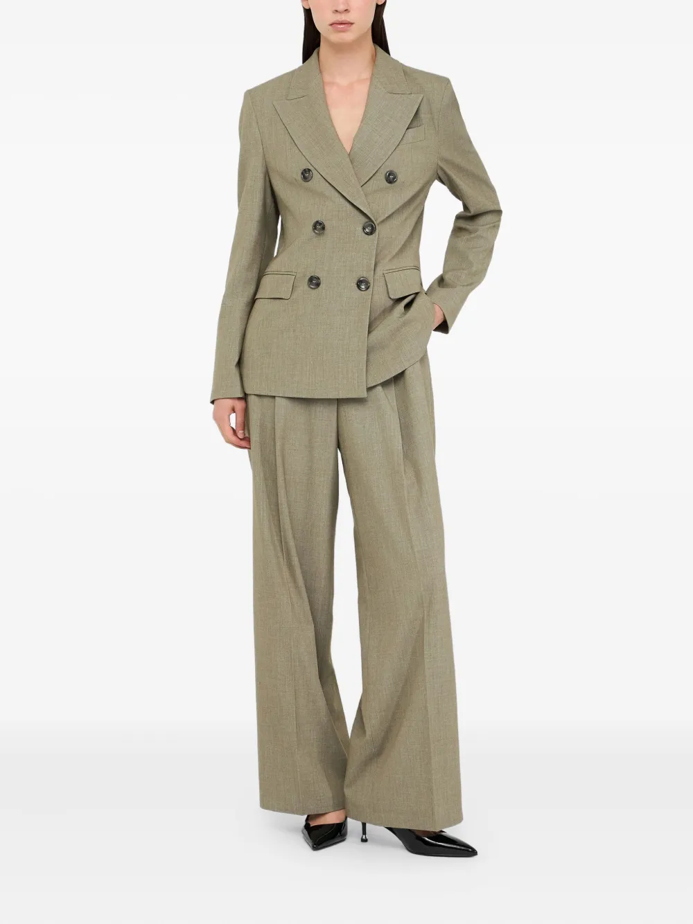 Liu •jo Double-breasted Blazer In Brown