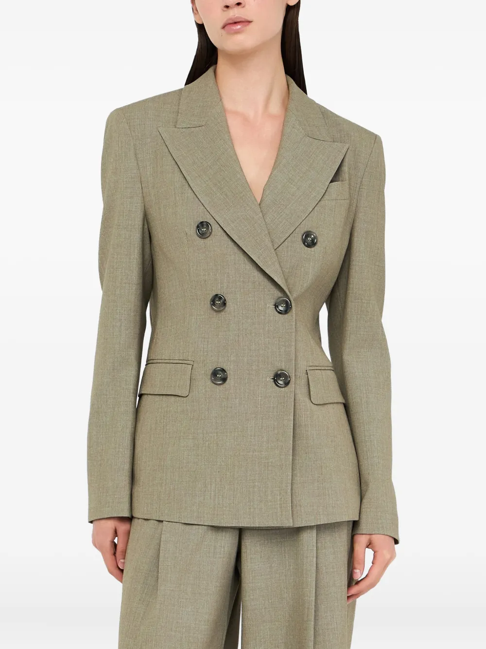 Liu •jo Double-breasted Blazer In Brown