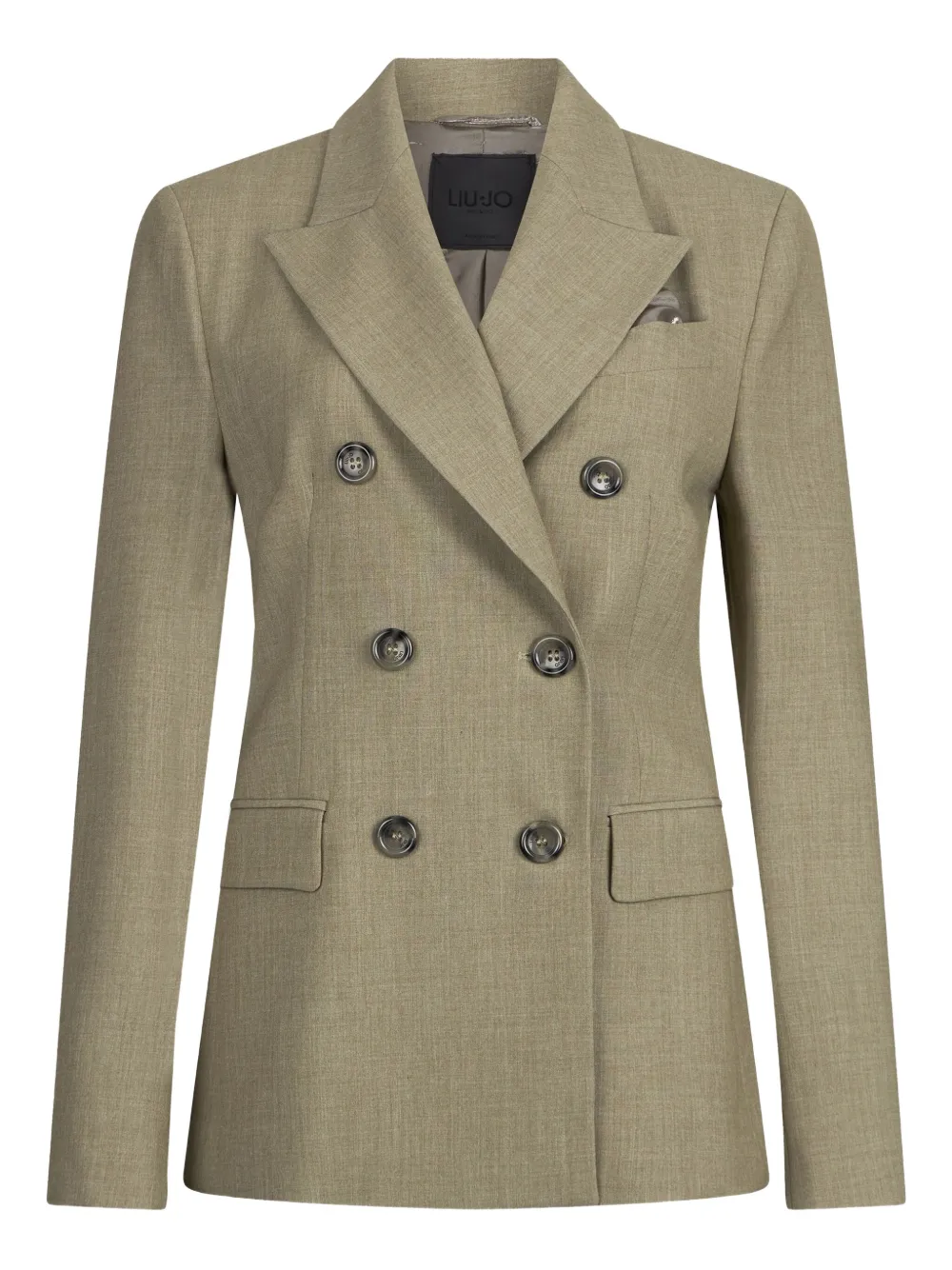 Liu •jo Double-breasted Blazer In Brown