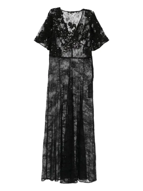 Maje vestido largo con detalles de lentejuelas