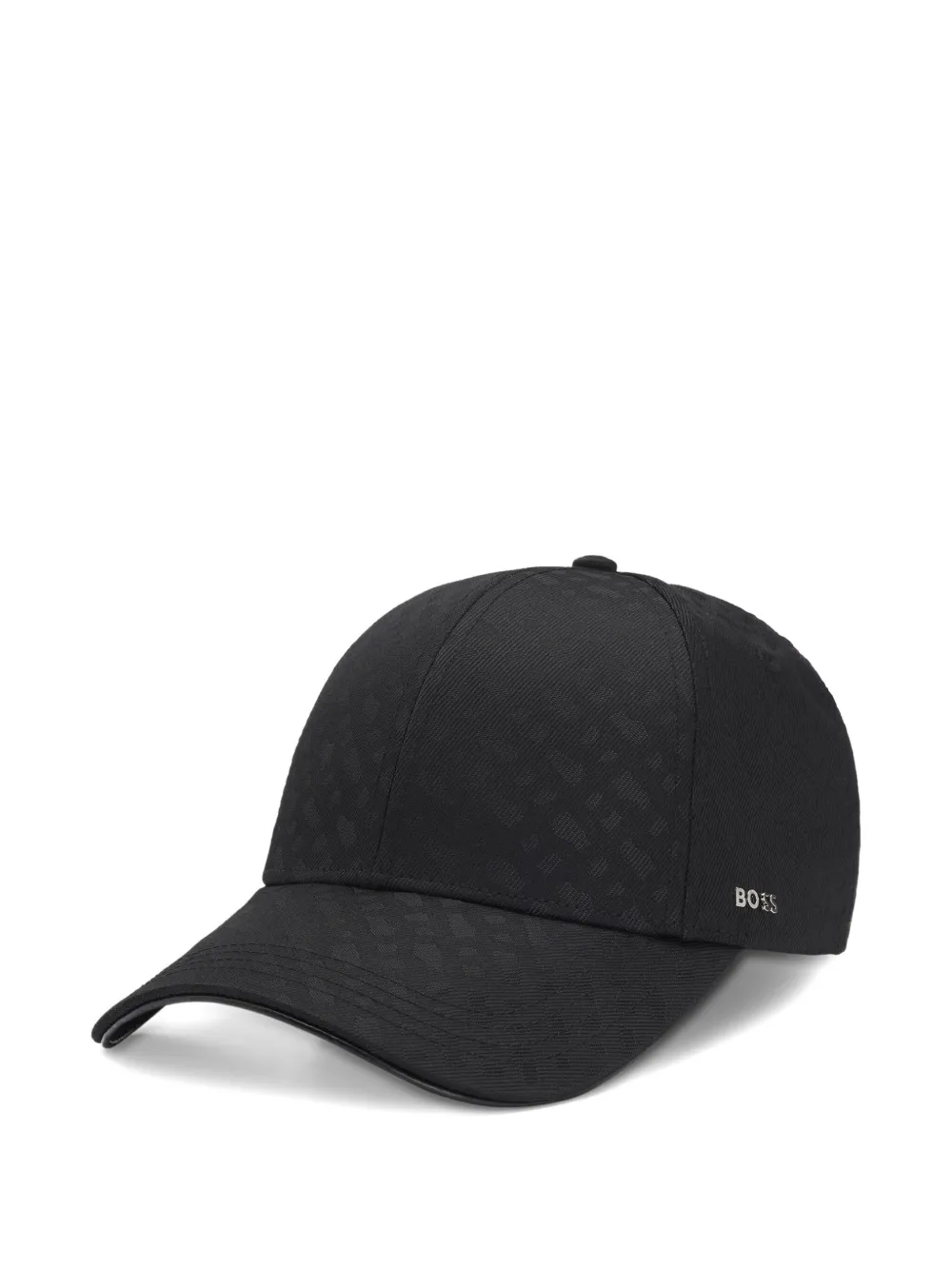 BOSS patterned baseball cap Zwart
