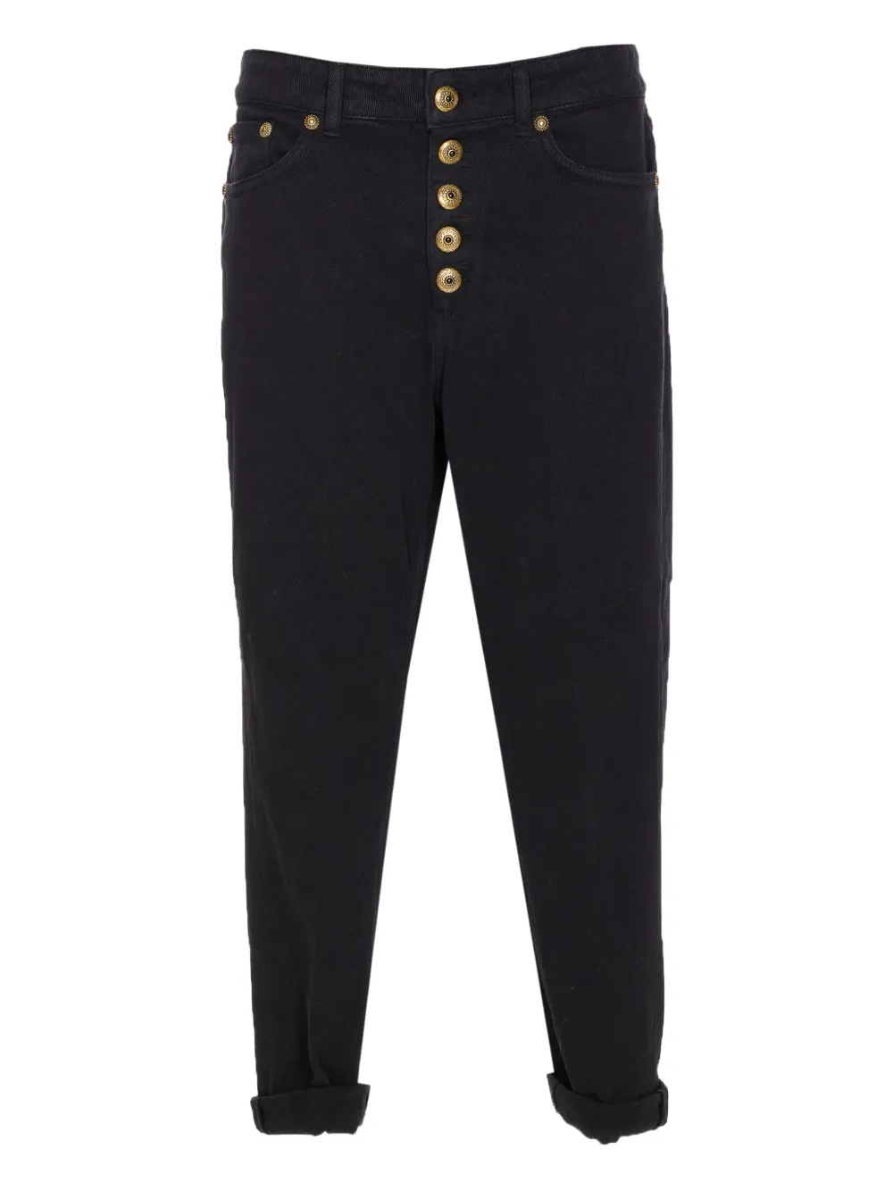 button-fastening logo-plaque jeans