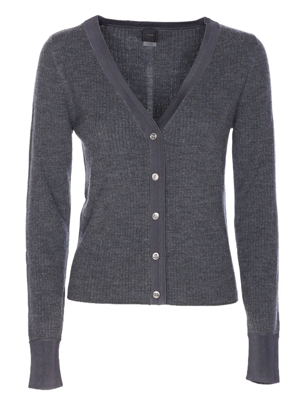 PINKO Geribbeld vest met V-hals Grijs