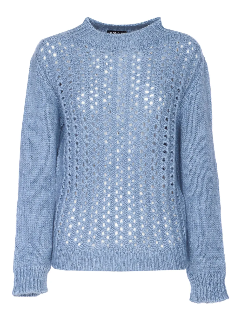 mock-neck embroidered sweater