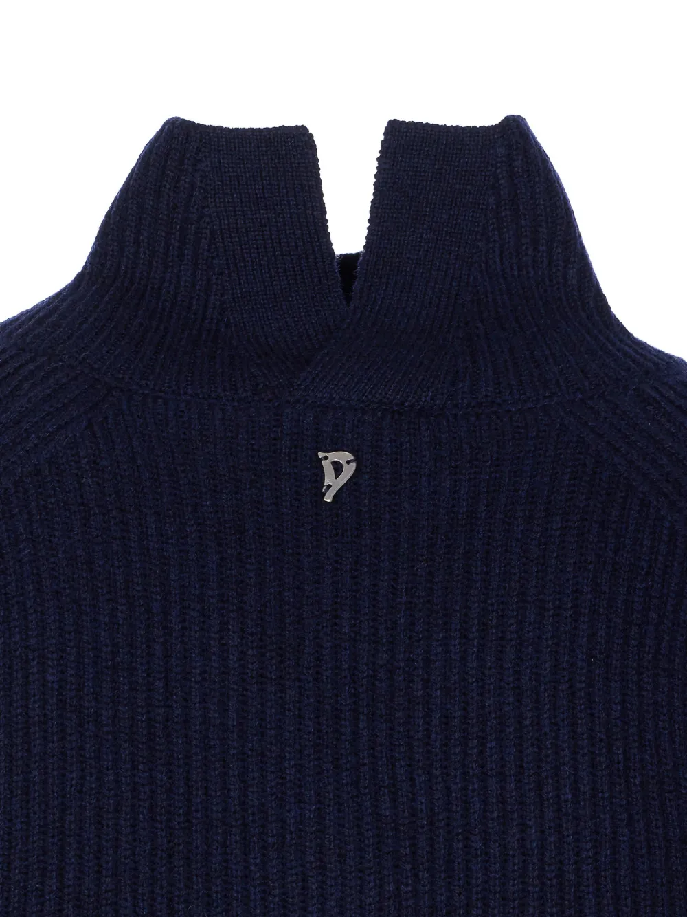 DONDUP Geribbelde trui met hoge hals Blauw