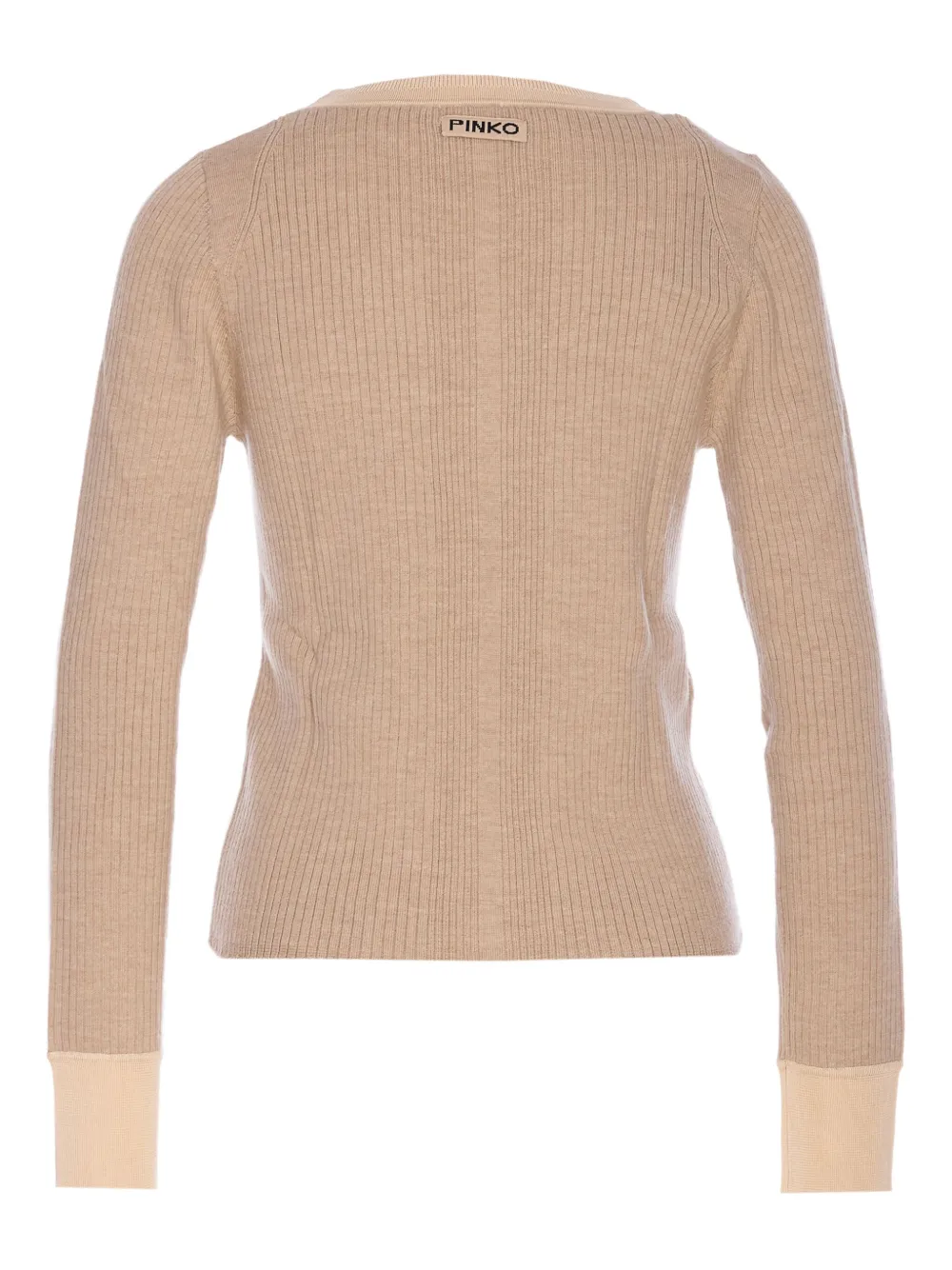 PINKO Geribbeld vest met V-hals Beige