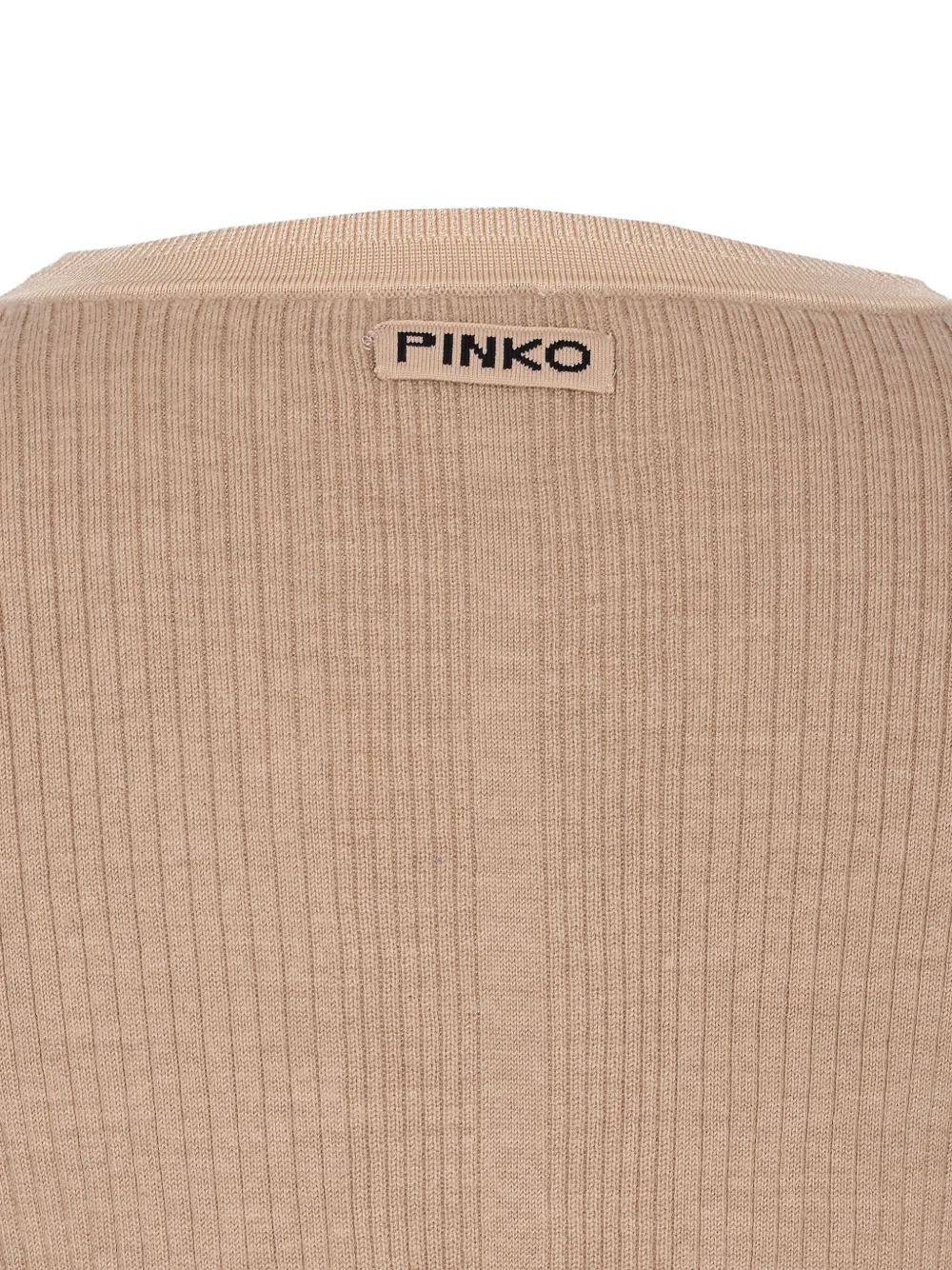 PINKO Geribbeld vest met V-hals Beige