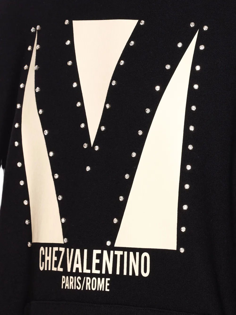 Valentino Garavani Hoodie verfraaid met kristallen Zwart