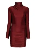 THE ANDAMANE Oleandra turtle-neck draped mini dress - Red