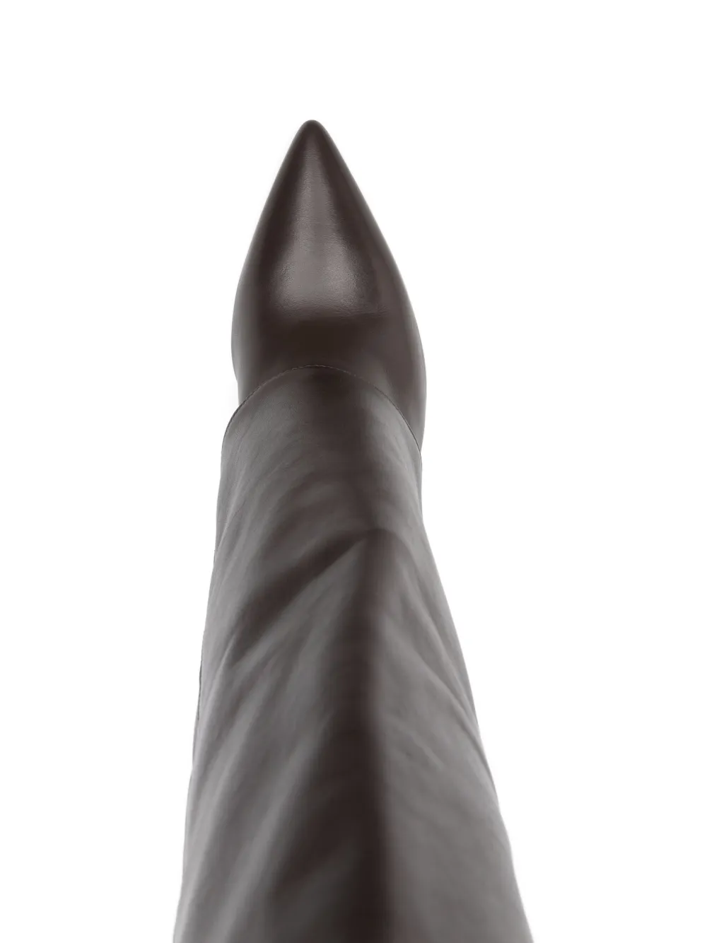 Gisel Moire 90mm leather folded-cuff boots Brown