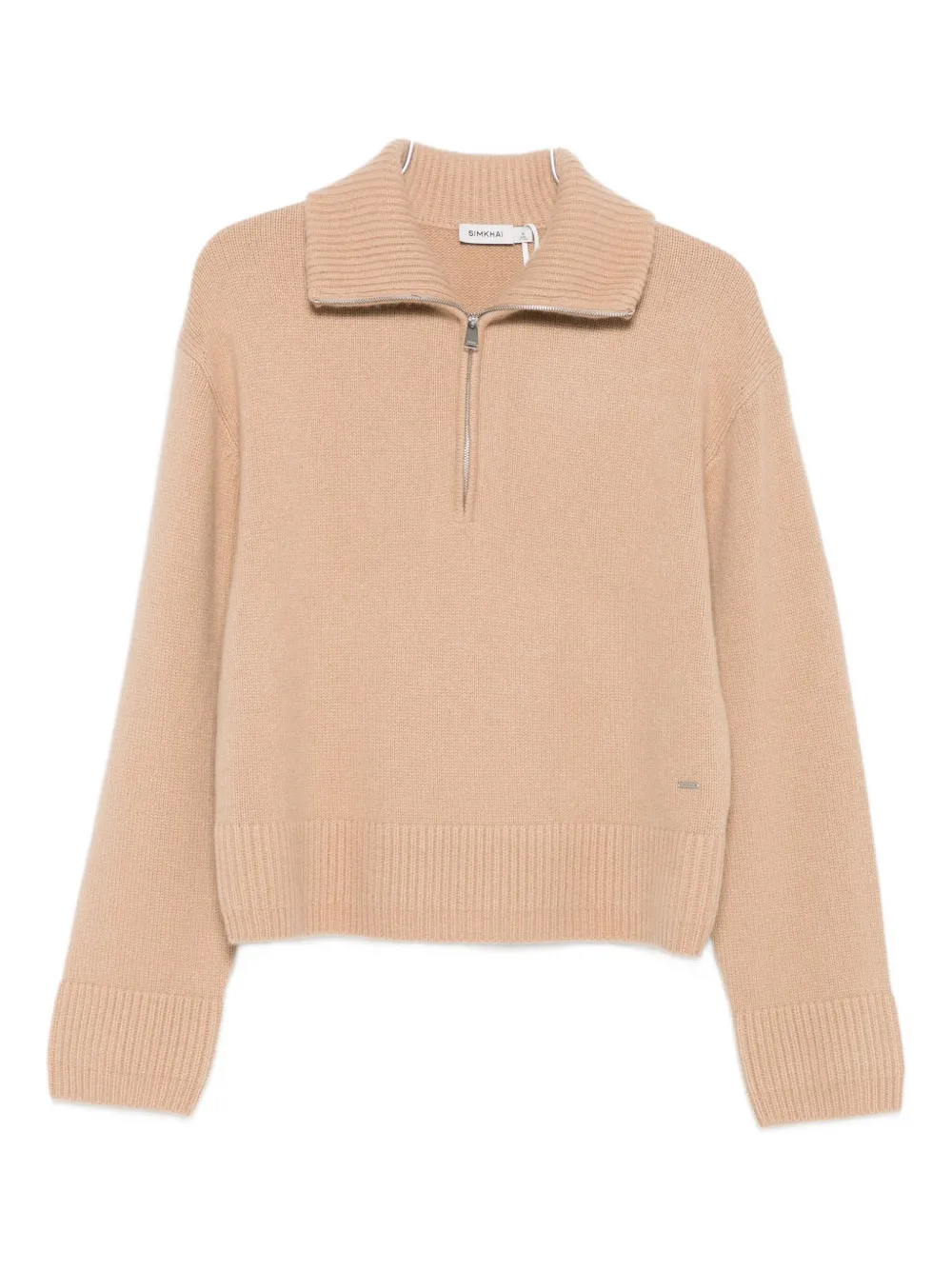 Simkhai Womens Taupe Andes Half-zip Cashmere Jumper Xs In Brown
