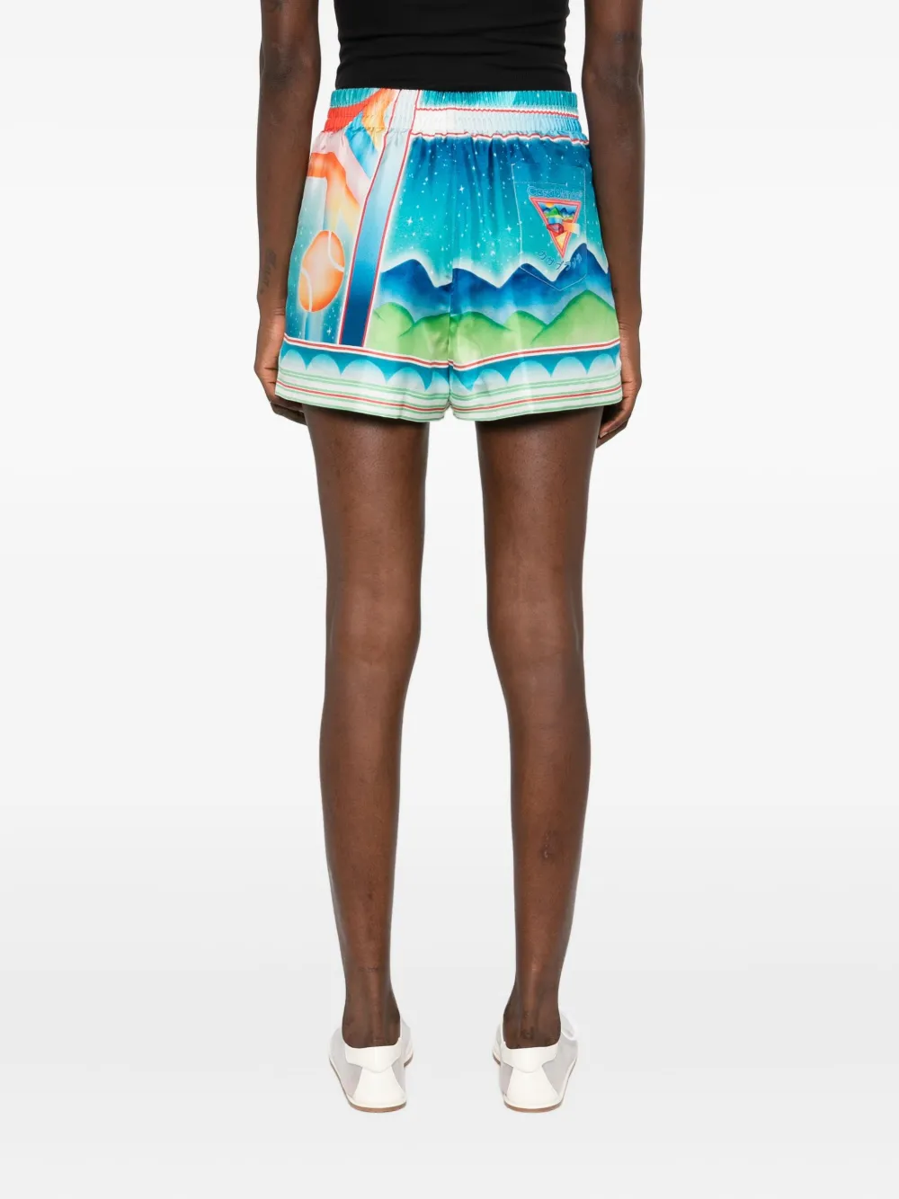 Casablanca Galaxy Court silk shorts Blauw