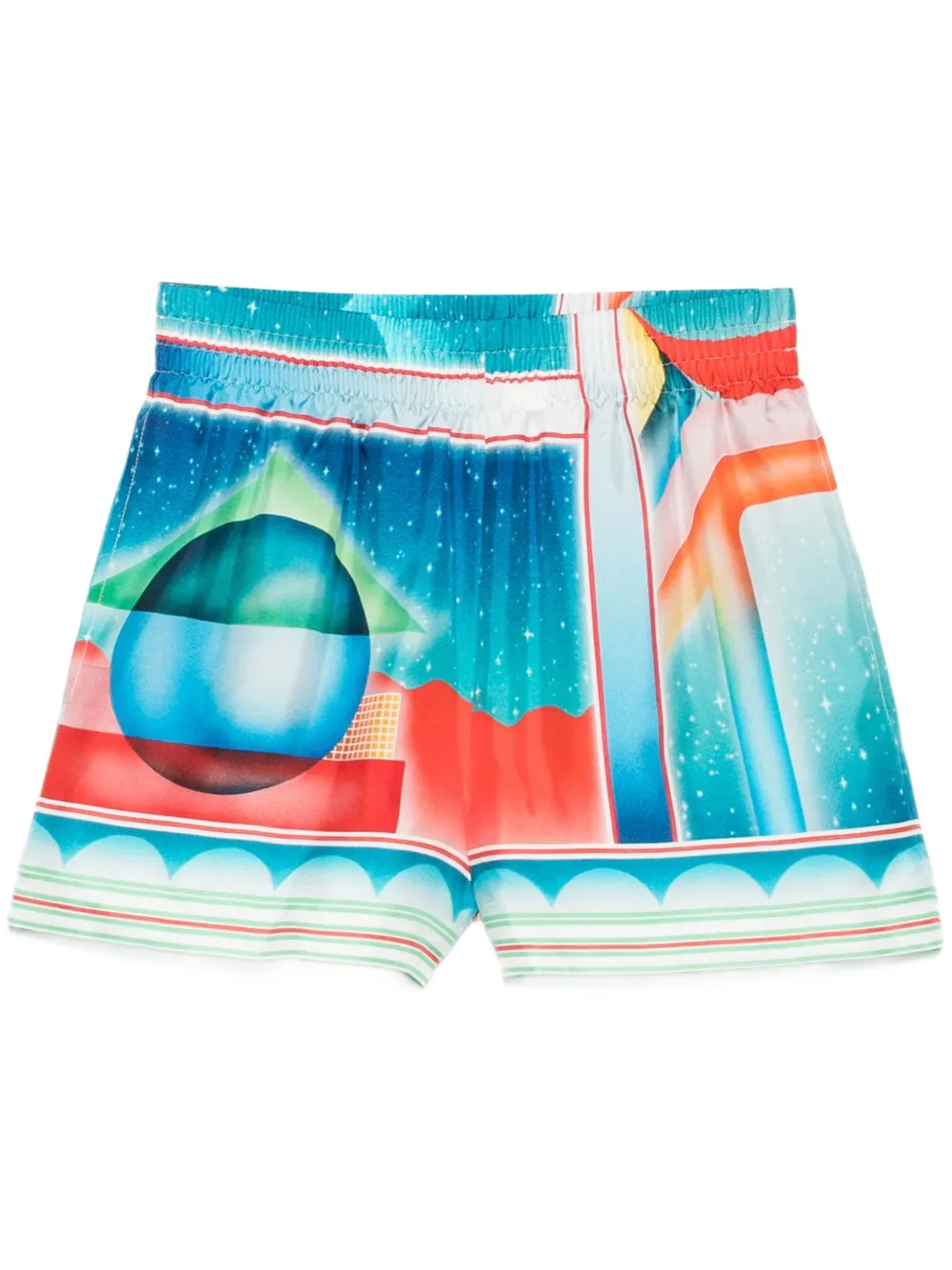 Casablanca Galaxy Court silk shorts Blauw