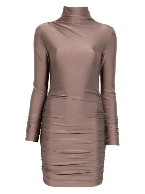 THE ANDAMANE Oleandra high-neck ruched mini dress