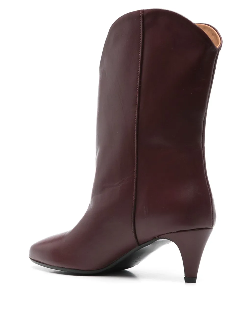 Gisel Moire 60mm pointed-toe leather boots Red