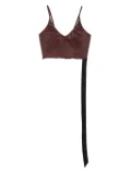 Rick Owens DRKSHDW fringed crop top - Red