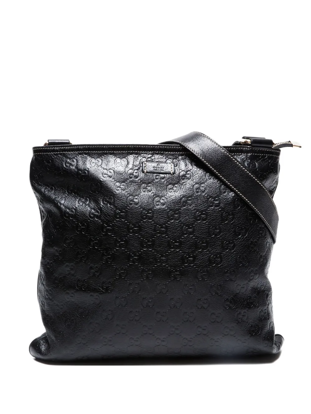Pre-owned Gucci 2000-2015 Gg-monogram Shoulder Bag In Black