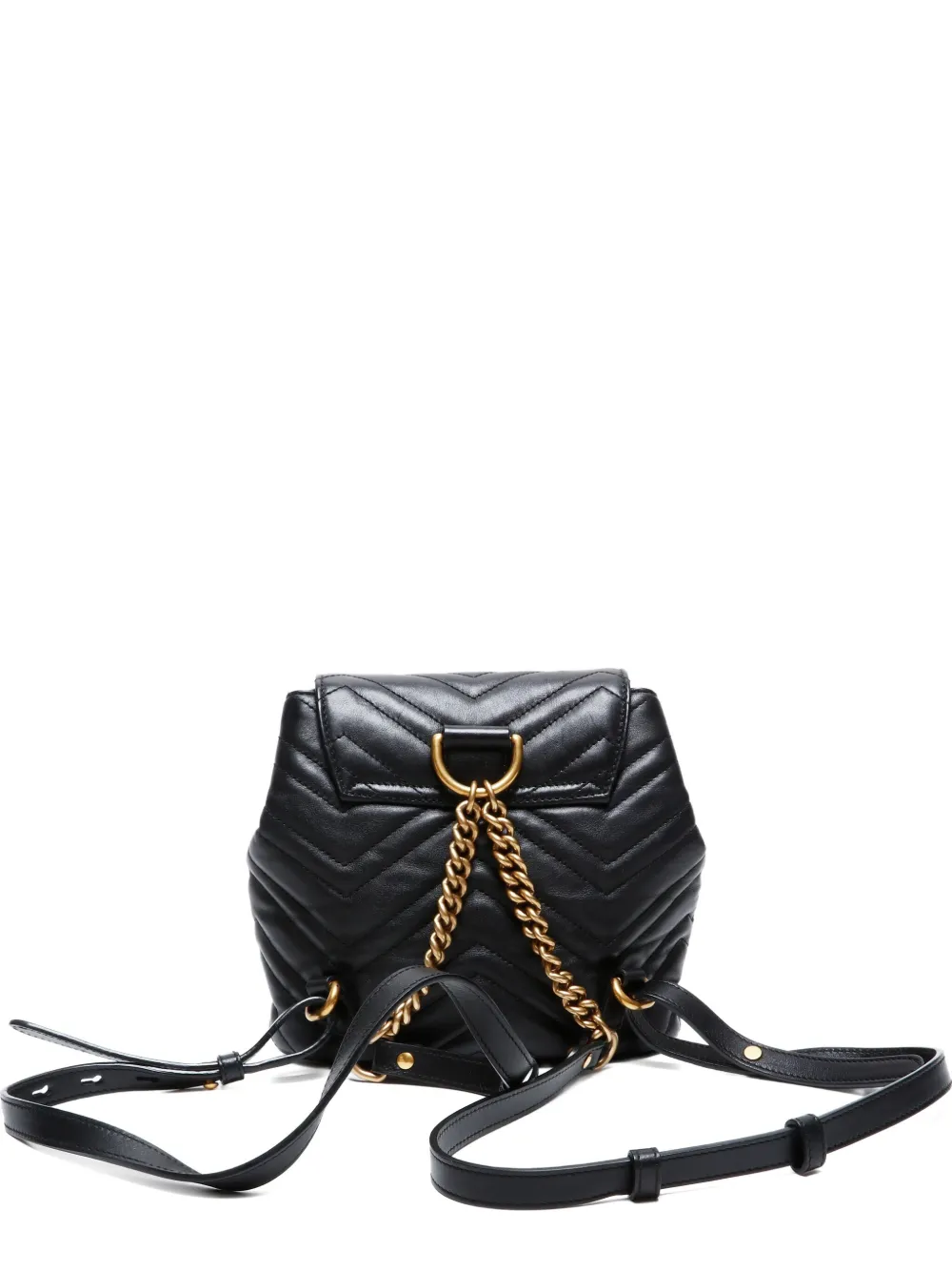 Pre-owned Gucci 2016-2024 Small Gg Marmont Matelasse Backpack In Black