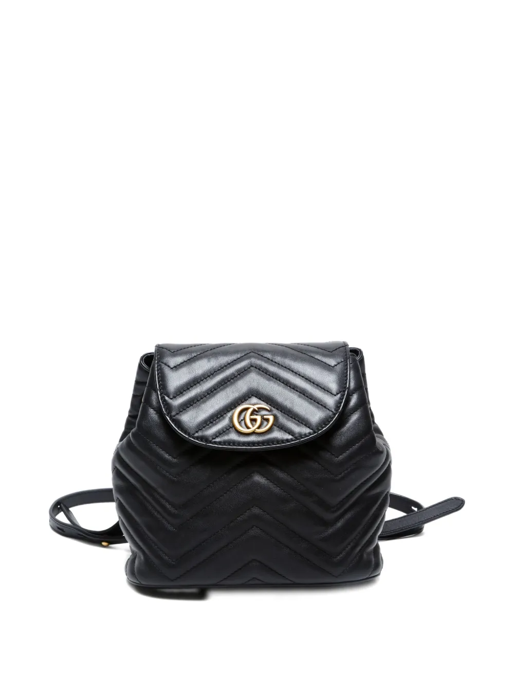 Pre-owned Gucci 2016-2024 Small Gg Marmont Matelasse Backpack In Black