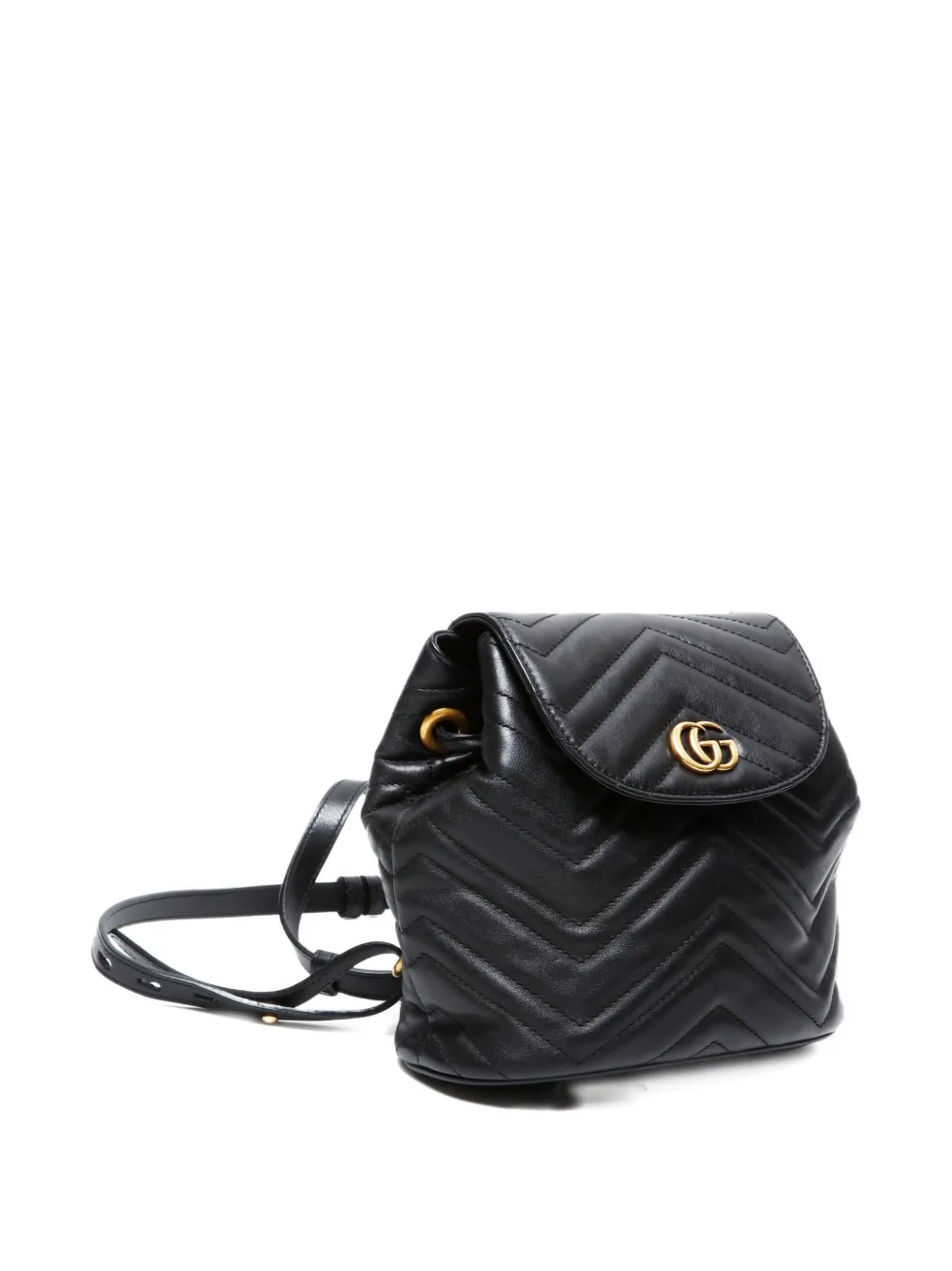 Pre-owned Gucci 2016-2024 Small Gg Marmont Matelasse Backpack In Black