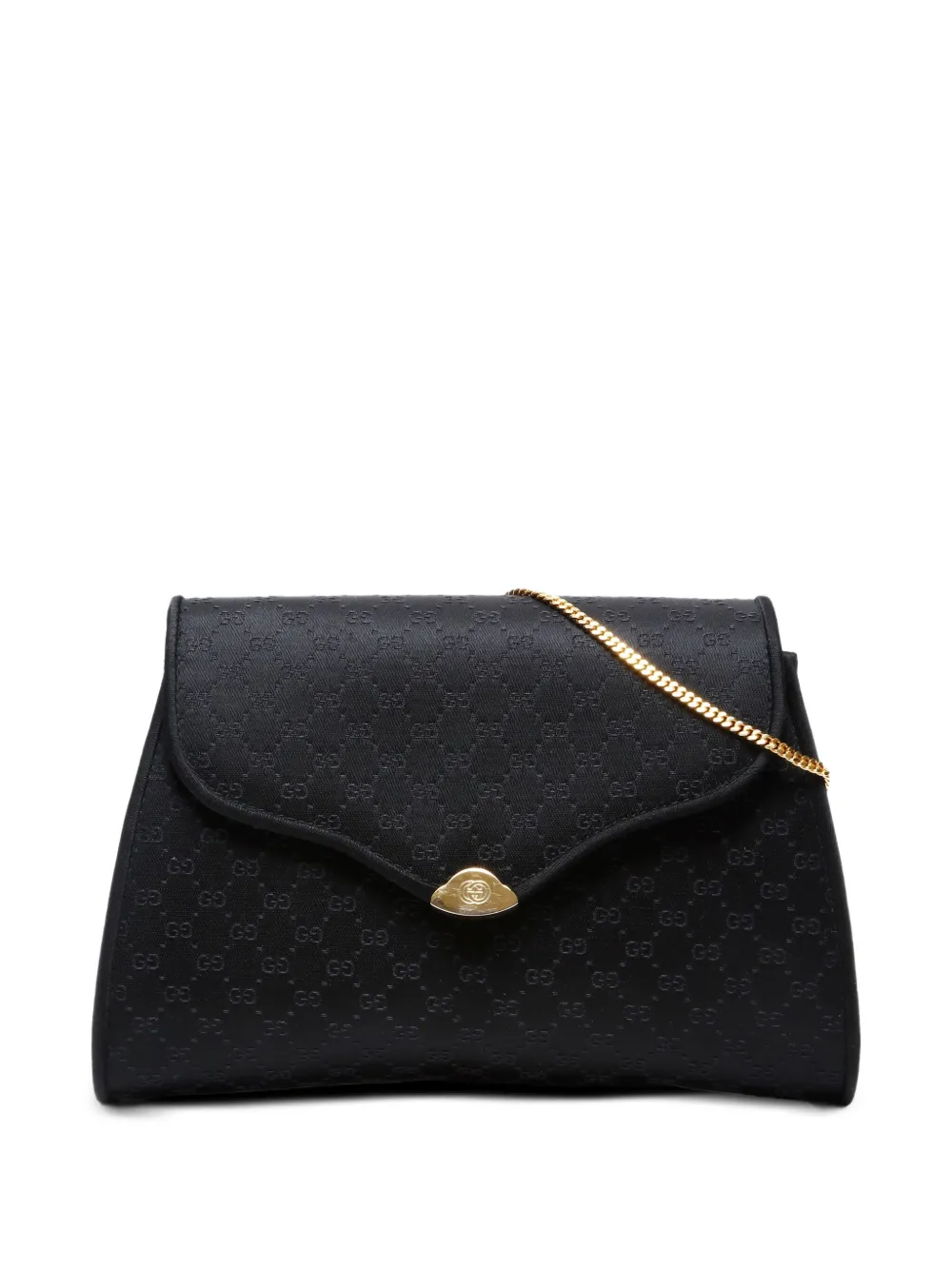 Pre-owned Gucci 1970-1980 Micro Gg-monogram Satin Satchel In Black