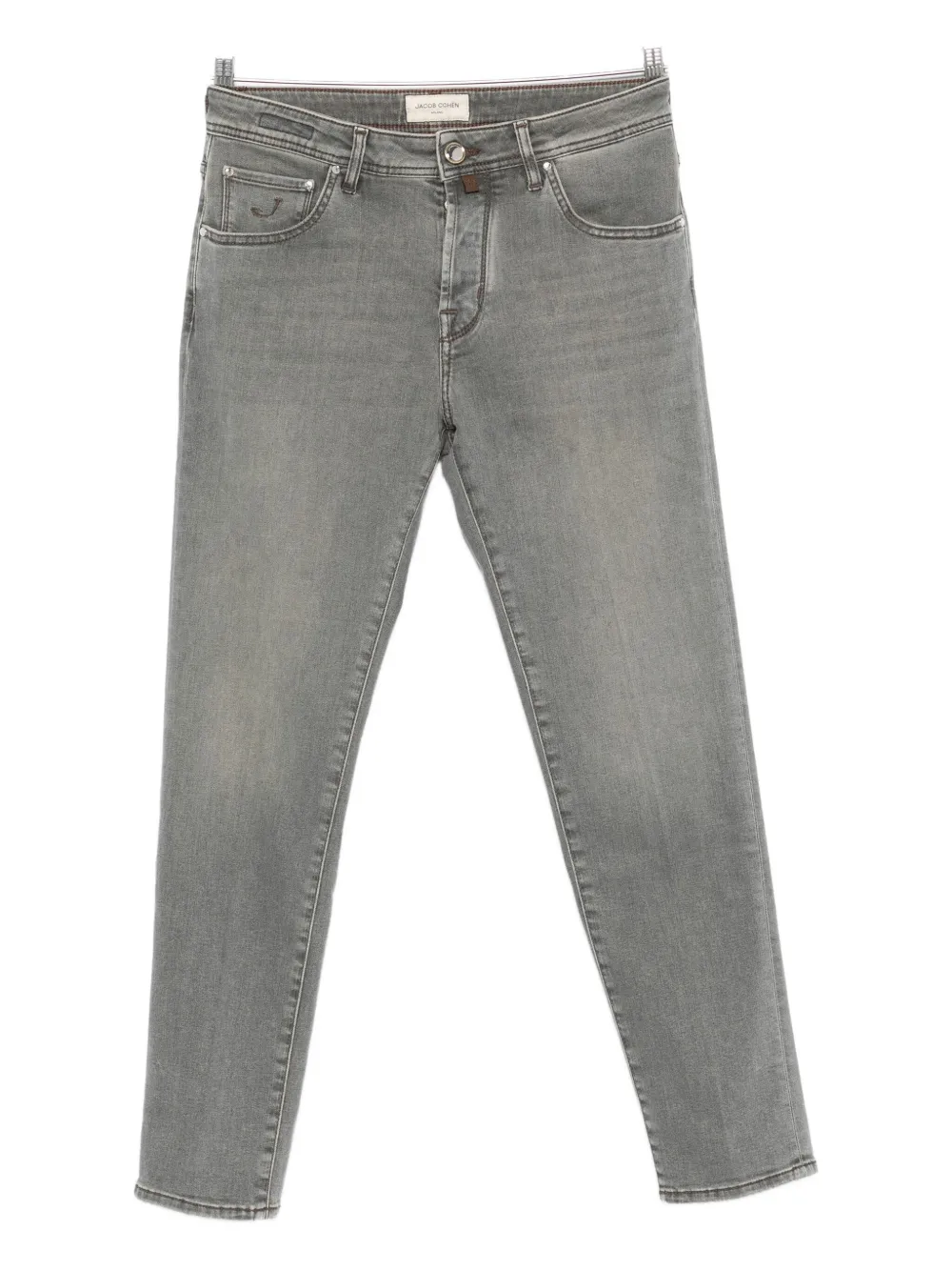 Jacob Cohen Men Slim Cropped Denim Jeans In Gray