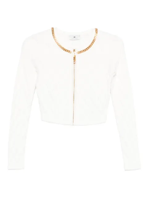 Elisabetta Franchi chain-trim diamond-pattern cardigan