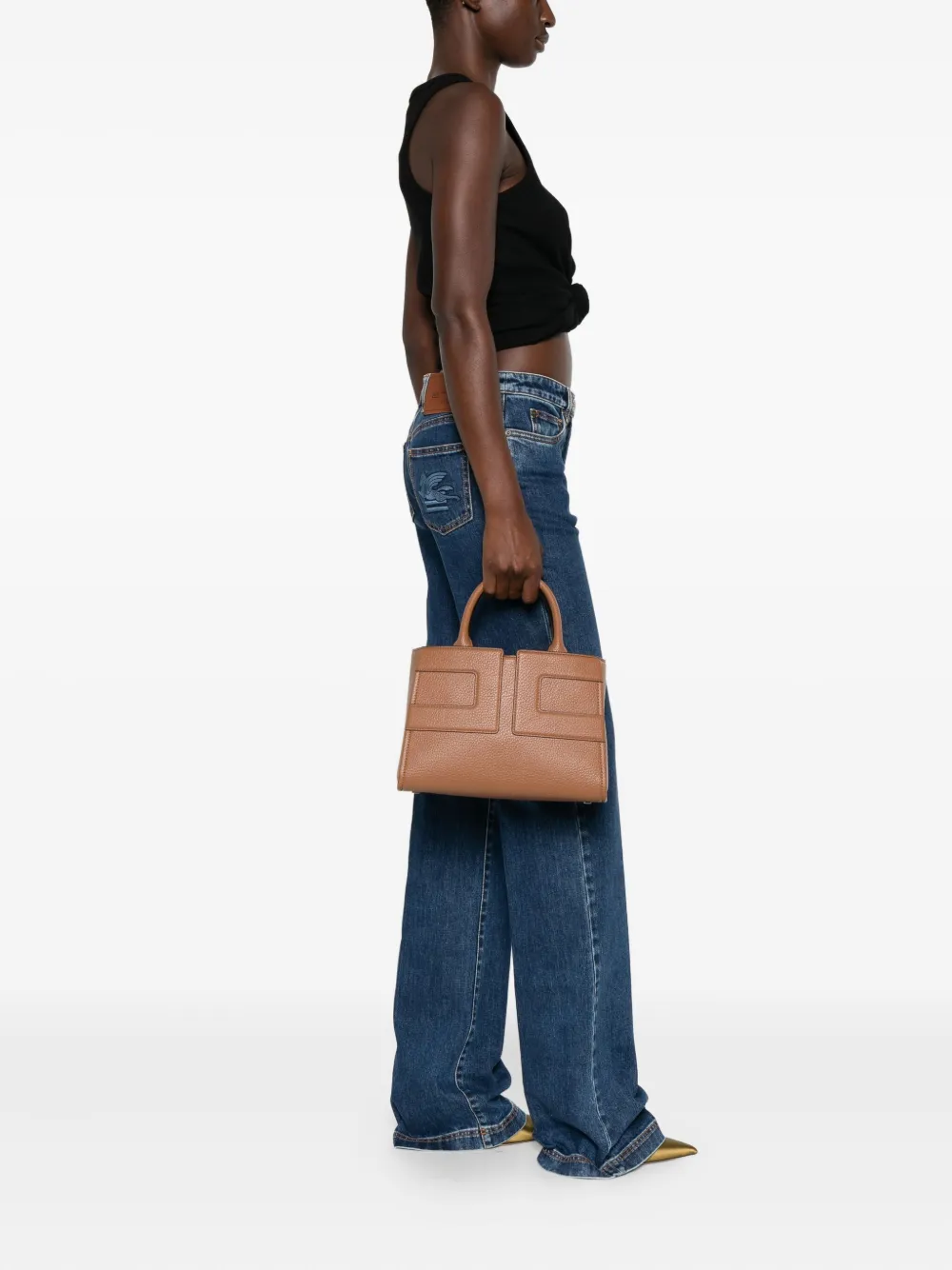 Elisabetta Franchi panelled tote bag - Bruin