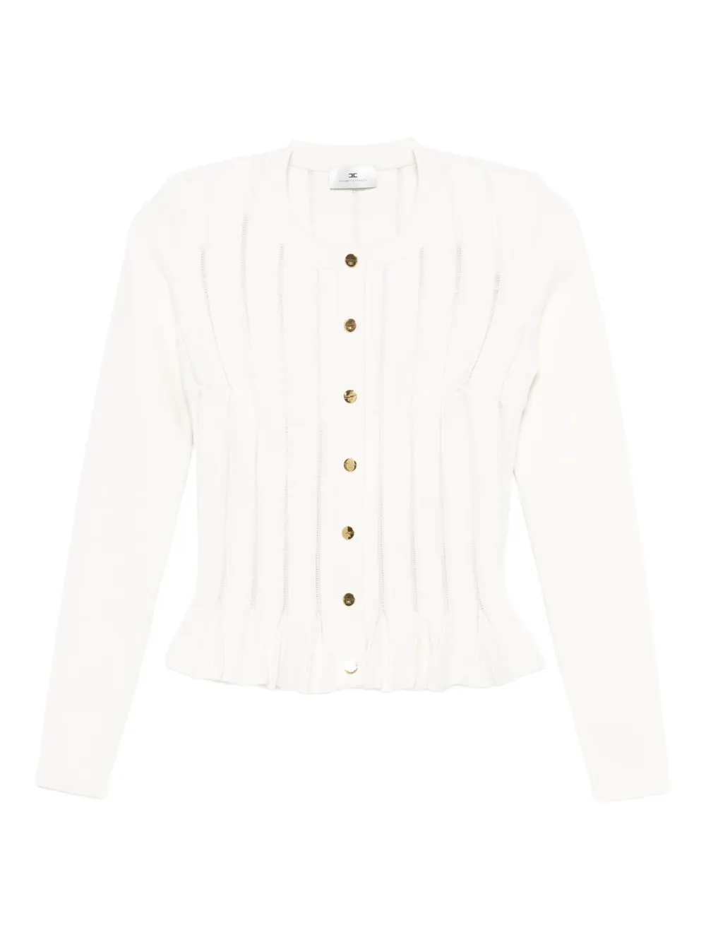 ribbed buttoned cardigan