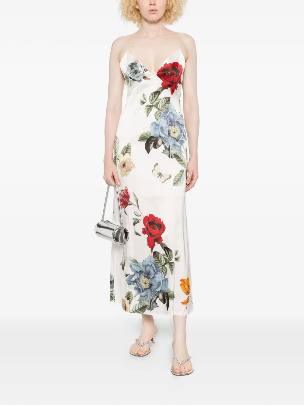 Alice + olivia floral-print slip day dress - Wit