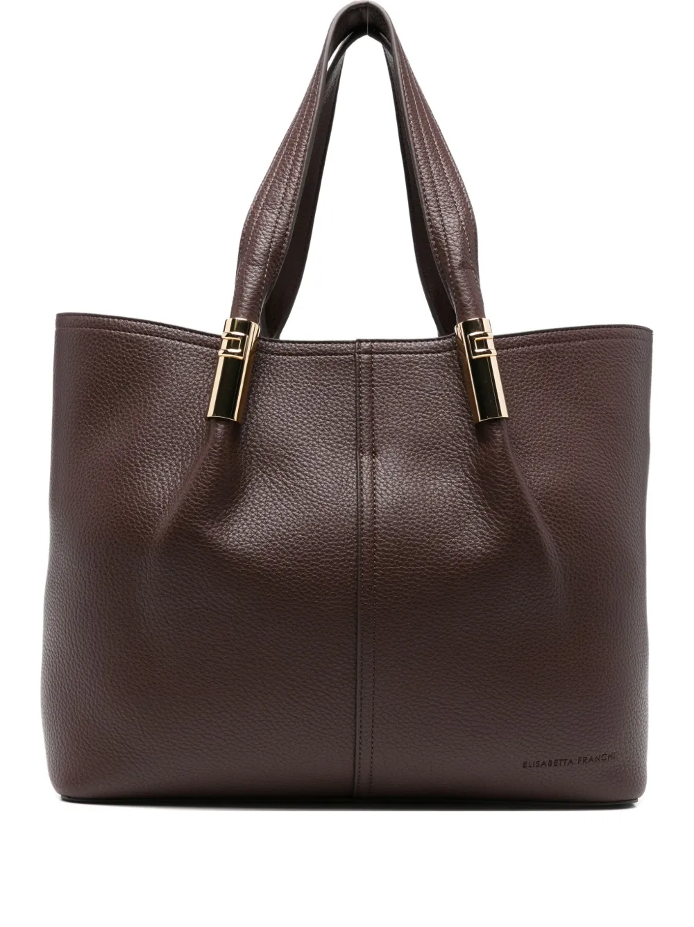 Elisabetta Franchi Clasp-detail Tote Bag In Brown