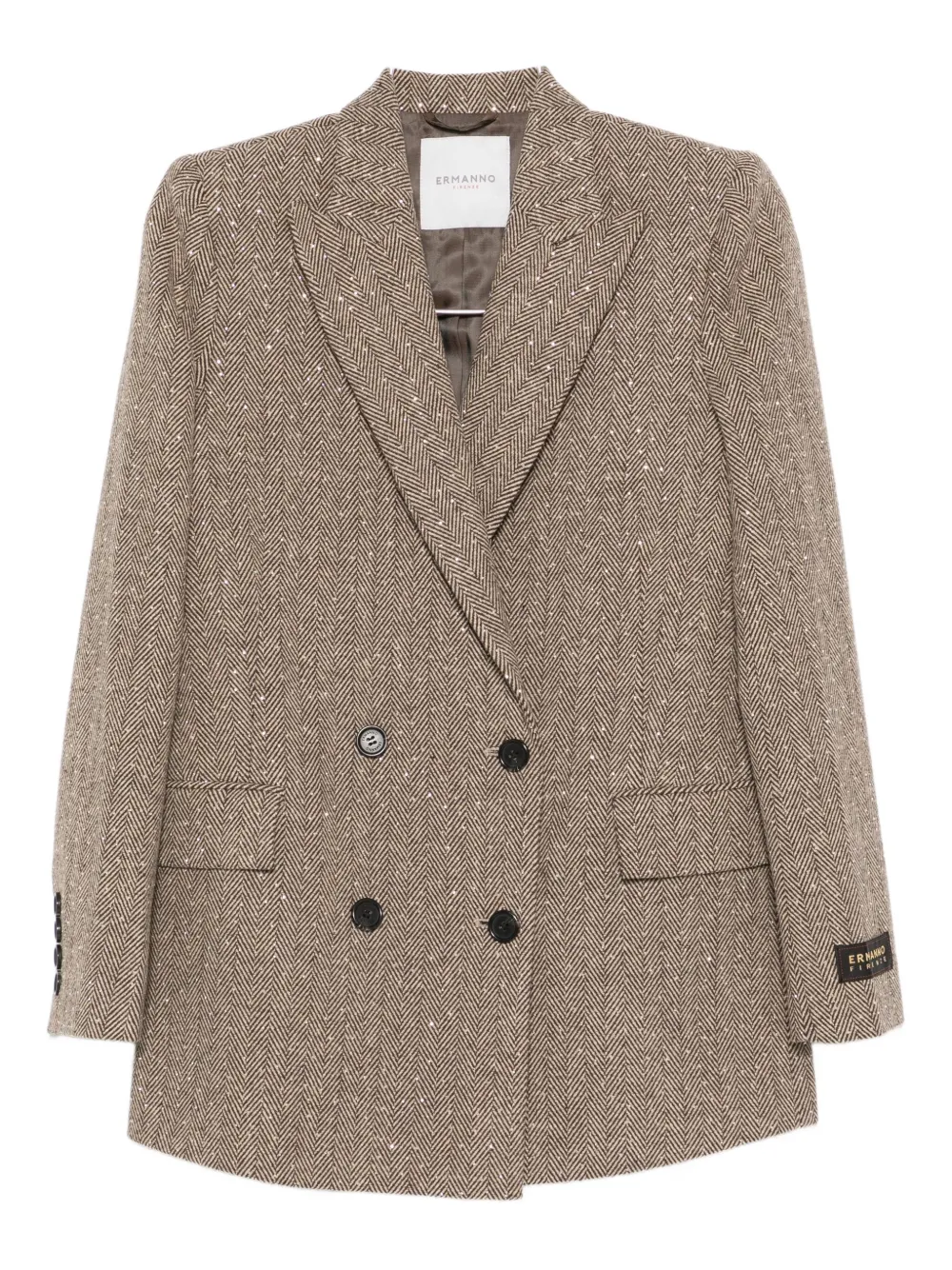 herringbone sequin-embellished jacket