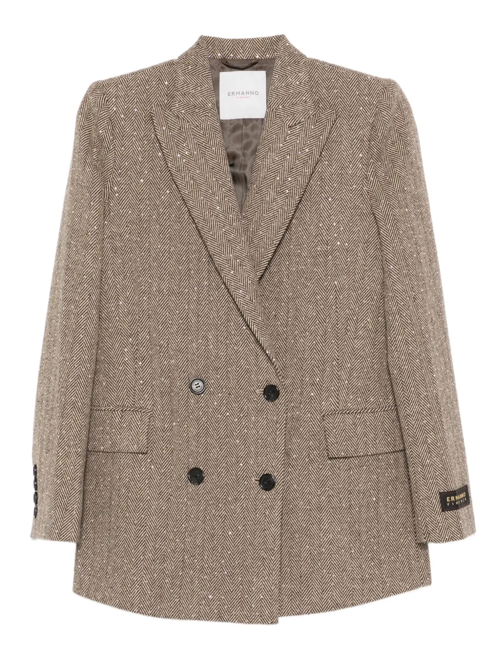 ERMANNO FIRENZE herringbone sequin-embellished jacket Bruin