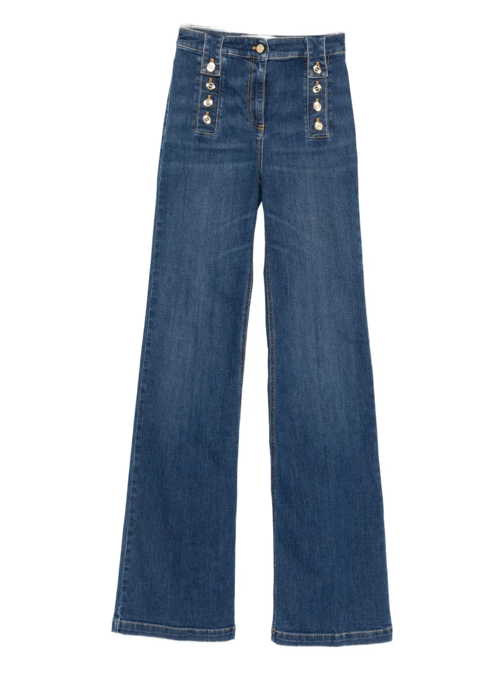 Elisabetta Franchi button-detailed jeans - Blu