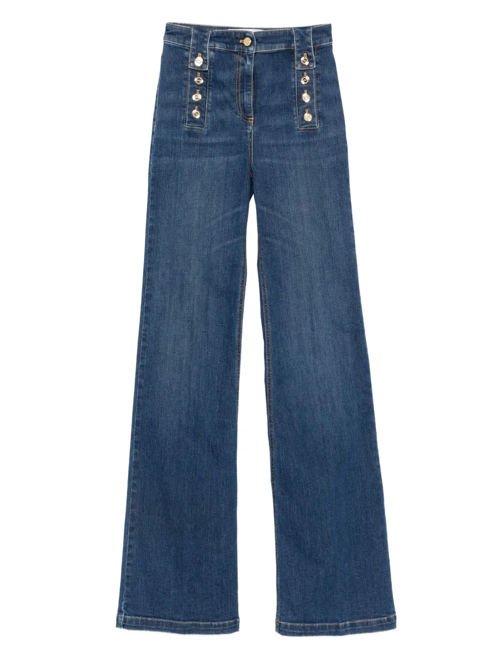 Elisabetta Franchi Jeans met knoopdetail Blauw