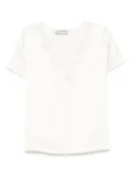 ERMANNO FIRENZE lace-trimmed V-neck top - Neutrals
