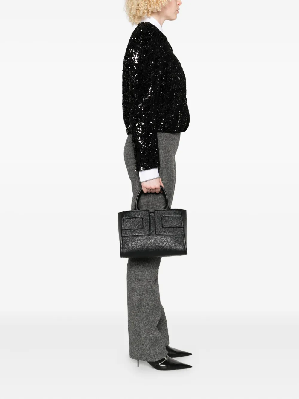 Elisabetta Franchi panelled tote bag - Zwart